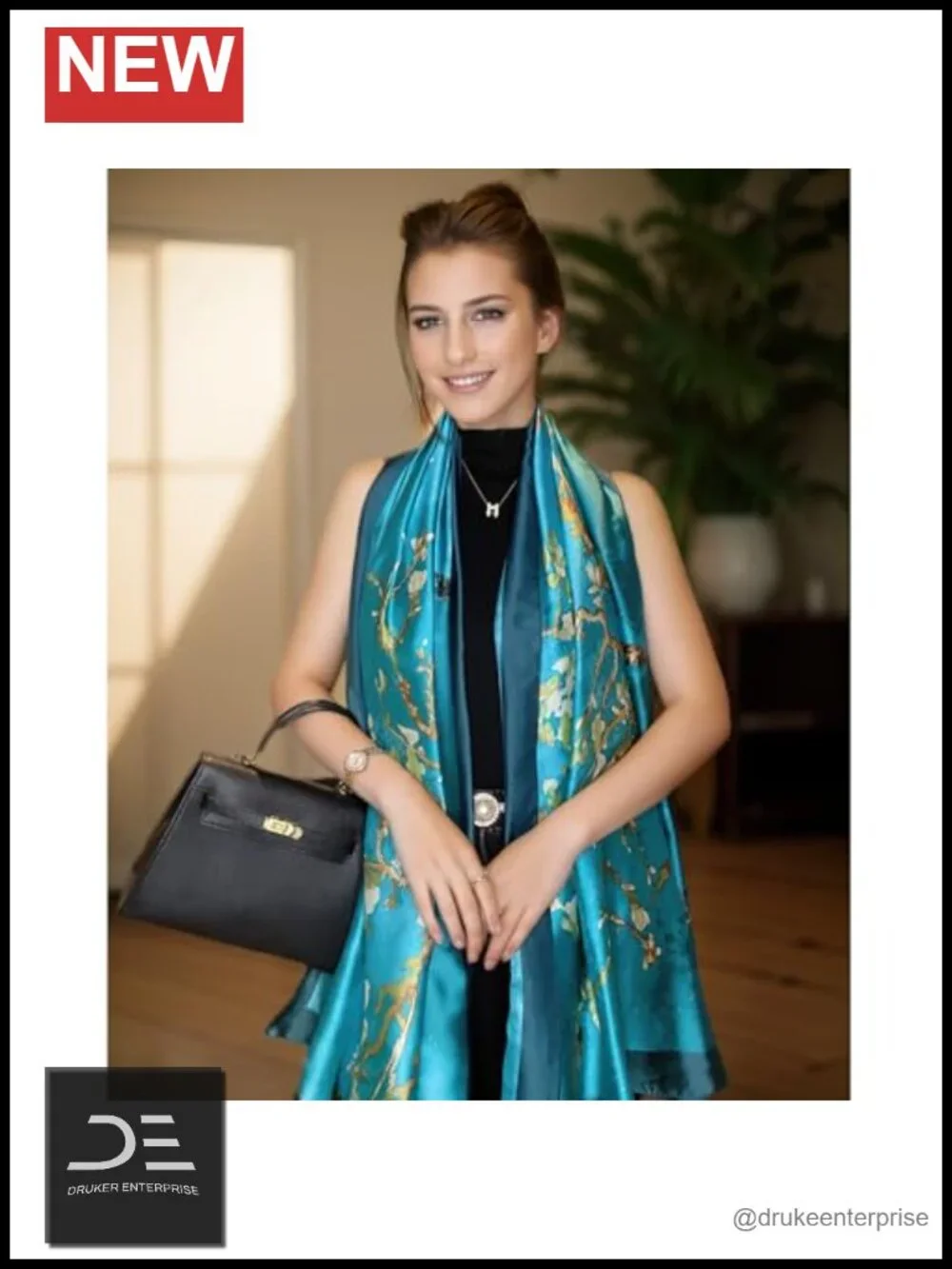 100% Silk Feeling Polyester Fashion Scarf Long Mulberry Satin Shawl Wrap